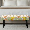 thumbnail image 5 of Chririnla Rectangular Long Bench Slipcover with Retro Floral Dots, Polyester Spandex Soft Washable Bench Protector for Dining Room and Bedroom, 5 of 9