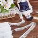 thumbnail image 5 of Cinta de organza de 27 yardas con volantes blancos, borde de encaje, tul y cinta de organza bicolor., 5 of 9
