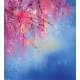 thumbnail image 3 of Flower Duvet Cover Set, Sakura Branches Hangs down from Tree Branch Dramatic Night Oriental Plant Image Art, Decorative 3 Piece Bedding Set with 2 Pillow Shams, Queen Size, Pink Blue, by Ambesonne, 3 of 3