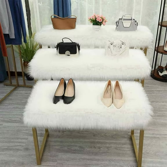 Yaoyar Faux Rug, White Small Area Rugs, Fluffy Sheepskin Fur Rug, Ultra Soft Rugs, Machine Washable Shag Rug, Nursery Throw Rugs for Bed, Living, Kids Room