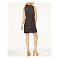 thumbnail image 2 of RACHEL ZOE Womens Navy Faux Leather Trim Tweed Sleeveless Sheath Dress 6, 2 of 3