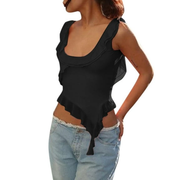 Beach Vacation Clothes for Women Crop Tops from Copper Top Women Girl Casual Bra Top Camisole Crop Tops Sports for Lady Girls Daily Tips Cute Trendy Juniors 6 And Gauge Womens Black M