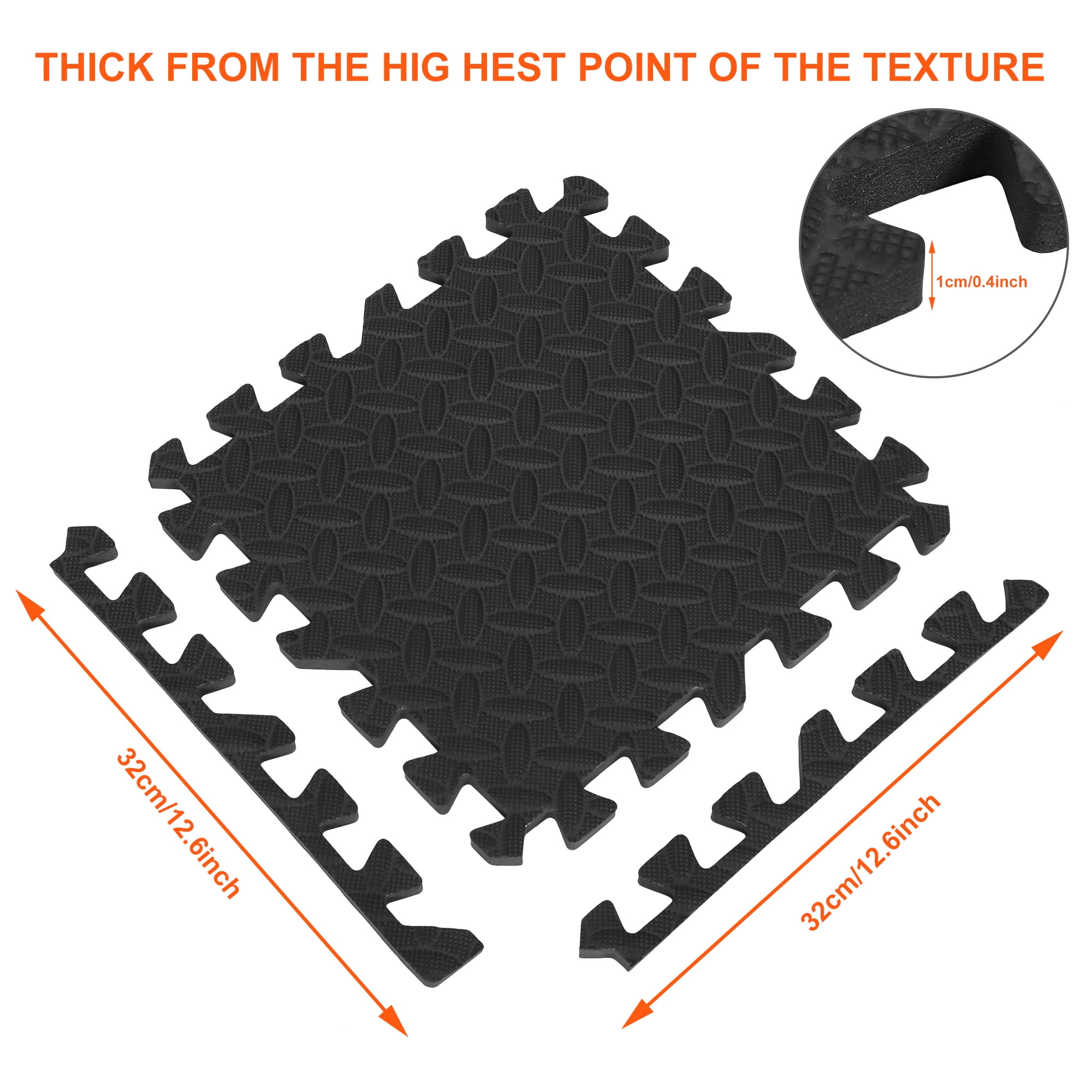 YouLoveIt 12/24PCS Exercise Mat EVA Interlocking Foam Tiles Protective Workout Flooring Thick Eva Foam Fitness Equipment Mat for Exercise, Martial Arts, MMA, Gymnastics and Gym Equipment