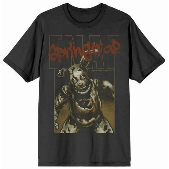 Five Nights At Freddy's Springtrap Freddy Men's Charcoal Crew Neck Short Sleeve T-shirt-Medium