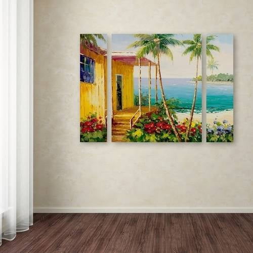 Trademark Fine Art "Key West Villa" Canvas Art by Rio Three Panel Set