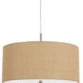 thumbnail image 3 of Metal Pendant Lighting with Fabric Circular Drum Shade, Off White - Saltoro Sherpi, 3 of 4