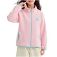 thumbnail image 2 of Blusa y camisa de cuello alto de manga larga para niños y niñas, sudadera con capucha y bolsillo con cremallera y cuello alto abrigado, de terciopelo granulado, moderna y cálida, para niñas., 2 of 6