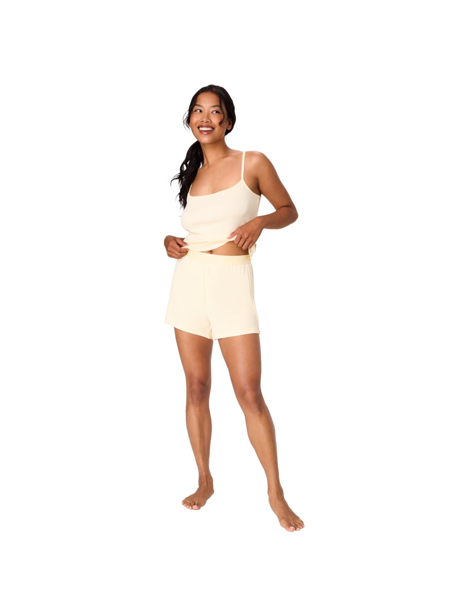 Hanes Originals Women's SuperSoft Comfywear Rib Sleep Shorts, Sizes S to 2X