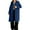 Blue, variant on SwiftWear Women's Long Hooded Coat Oversized Button Front Jacket with Pockets,Winter Outerwear for Casual Wear