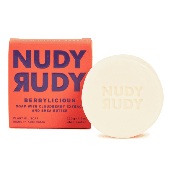 Nudy Rudy Berrylicious Soap With Cloudberry Extract and Shea Butter, 4.2 Oz..