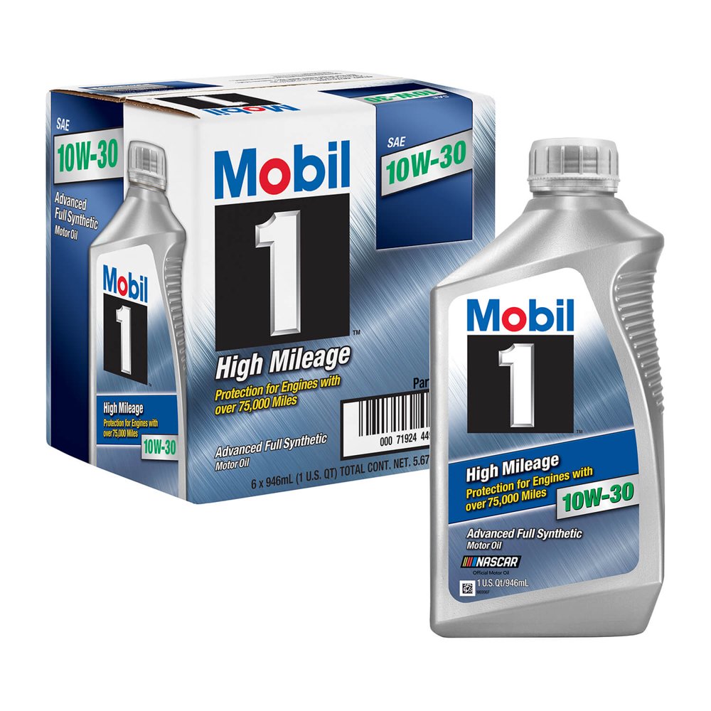 Mobil 1 High Mileage Full Synthetic Motor Oil 10W30, 1 Quart Walmart