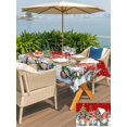 thumbnail image 4 of Outdoor Tablecloth with Umbrella Hole and Zipper, Red Christmas Gnomes Rectangle Table Cloth 60x102 Inch Waterproof Tablecloth, Xmas Winter Forest Pine Tree Picnic Table Cover for Patio Camping, 4 of 7