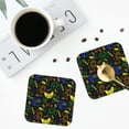 thumbnail image 4 of Honeii Game Play print Leather Coaster Set of 4, ideal for safeguarding your furniture from drinks spills and effortless cleanup-Square, 4 of 6