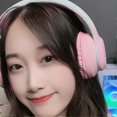 thumbnail image 2 of Bluetooth Headphone Heavy Bass Noise Cancelling Foldable Gradient Color Wireless Headset with Light for Phone Laptop Pink, 2 of 4