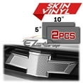 thumbnail image 2 of 2Pcs 5"x10" Chevy Emblem Bowtie Silver Snake Skin Vinyl Wrap Sticker Decal Film Sheet, 2 of 7