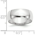 thumbnail image 3 of 14K White Gold 14Kw 8mm Ltw Half Round Band Size 4 Made In United States whrl080-4, 3 of 5