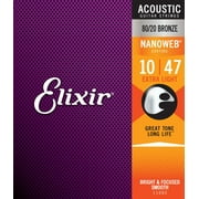 Elixir Strings 11002 Extra Light Nanoweb Acoustic Guitar Strings 10-47