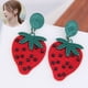 thumbnail image 2 of Lindos aretes colgantes de fruta de sandía y fresa roja, aretes colgantes con cuentas bohemias, aretes de fruta dulce para mujeres, niñas y adolescentes, 2 of 5