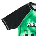 thumbnail image 3 of Minecraft Creeper Little Boys Rash Guard Swim Shirt Green 5-6, 3 of 5