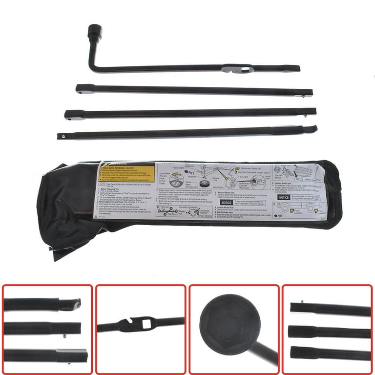 ALL-CARB 4 Pcs Spare Tire Lug Wrench Jack Tool Kit Replacement for 2000-2014 Chevy Silverado 1500 GMC Sierra
