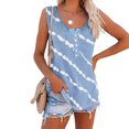thumbnail image 2 of Pompotops Mode Femmes Casual Impression Pull Sans Manches T-Shirt Tops Culotte Blouse, 2 of 4