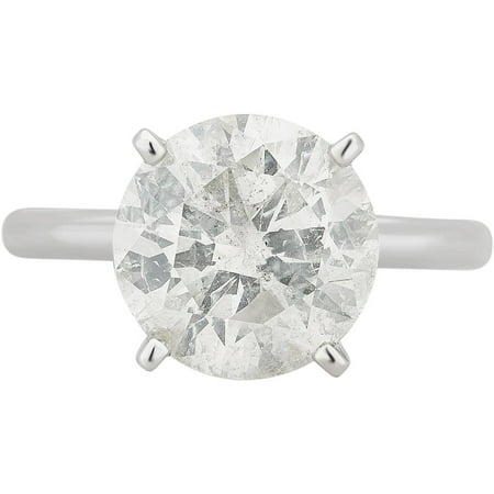- 4.0 Carat T.W. 18kt White Gold Diamond Solitaire Engagement Ring Comes in a Box