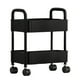 thumbnail image 1 of Carrito Organizador Rodante de 4 Niveles con Ruedas, Estante Organizador de Plástico Negro con Reposabrazos para Cocina, Baño, Sala de Estar, 32.7X12.2X8.3 Pulgadas, 1 of 6