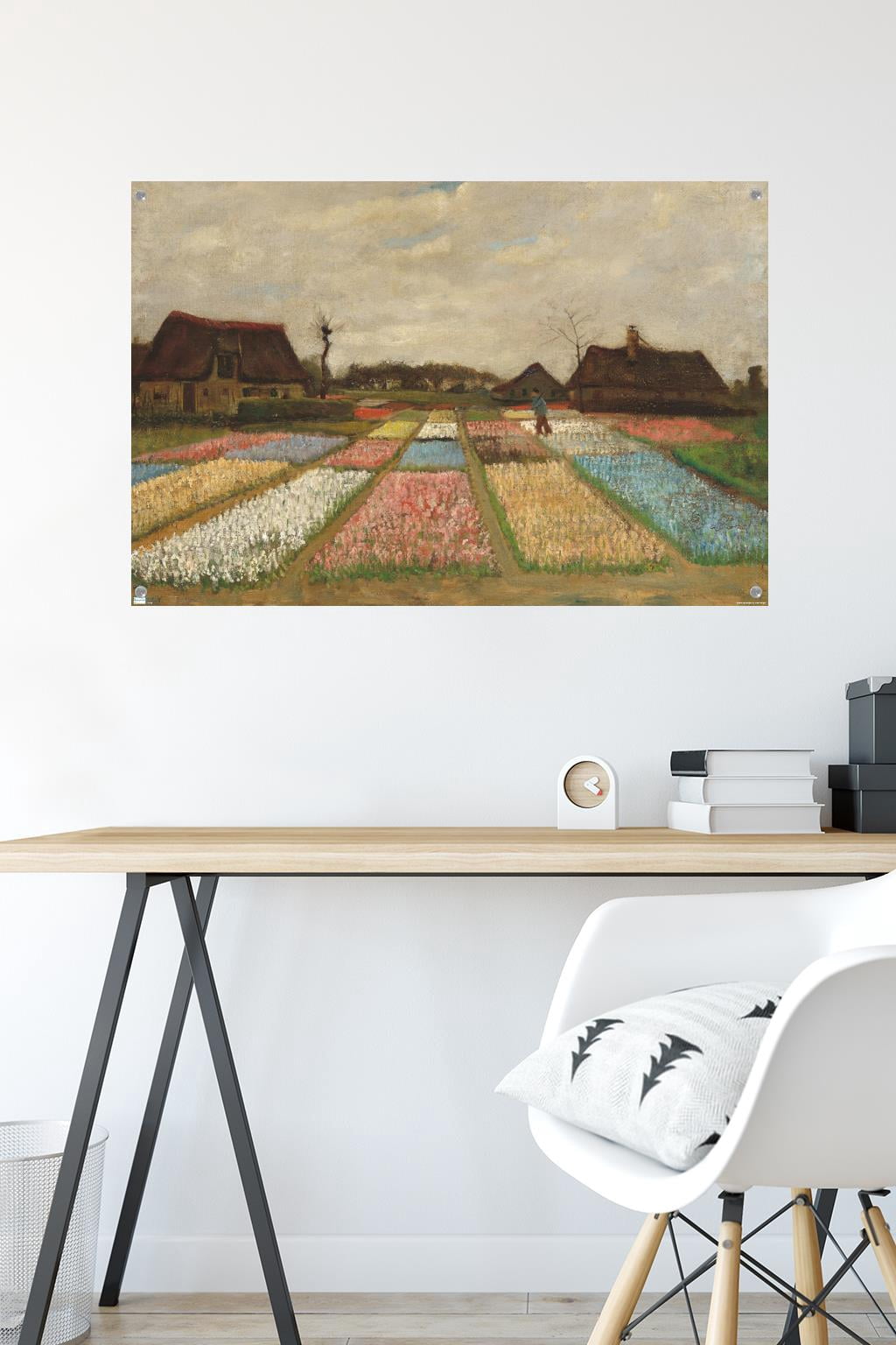 Flower Beds in Holland by Vincent van Gogh Wall Poster with Pushpins, 22.375" x 34"