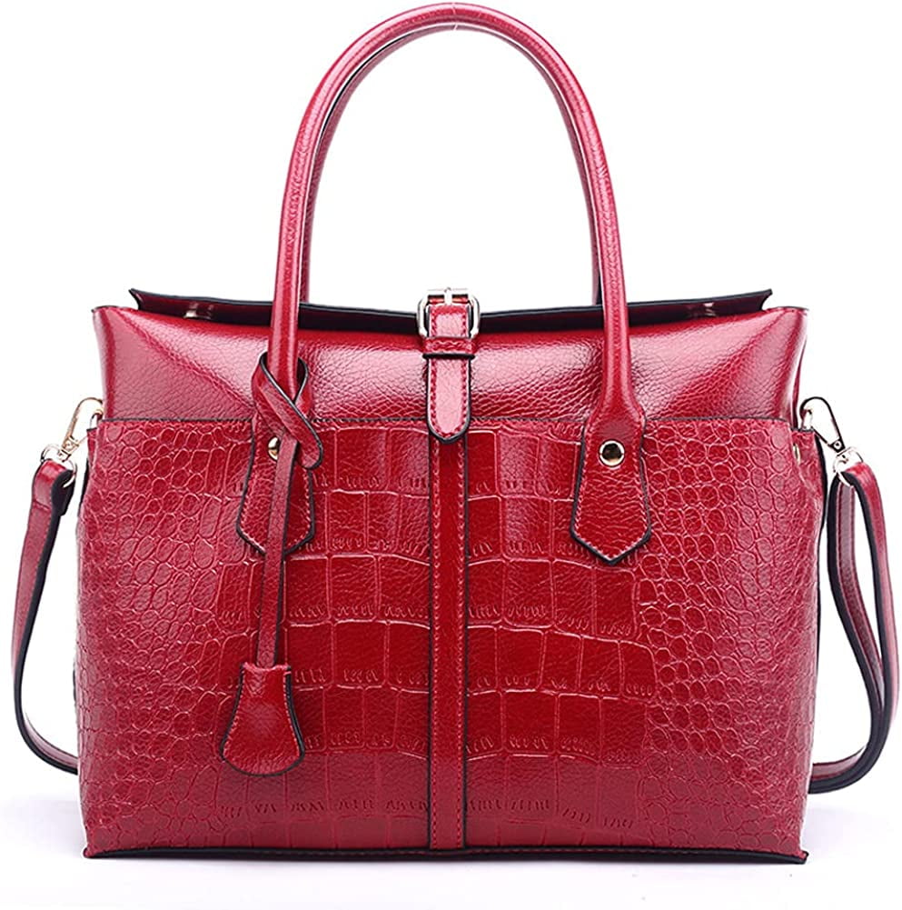 PIKADINGNIS Fashion Handbag for Women Crocodile Print Shoulder Bag Top