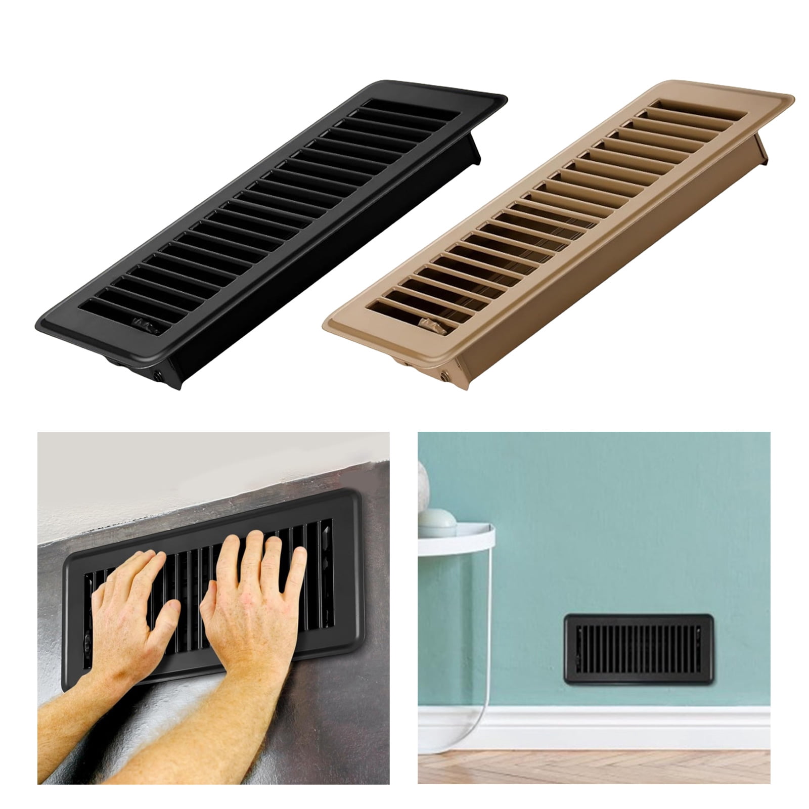 RUISINERY Heavy Duty Steel Floor Vent Covers Walkable Designs Air Supplies Levers Rusts Resistant Register Simple Install for Hous