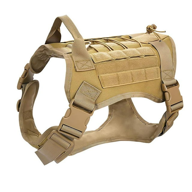 Arnés táctico para perros sin tirones, arnés militar reflectante para perros con asa, chaleco para perros de servicio para entrenamiento-caqui talla M