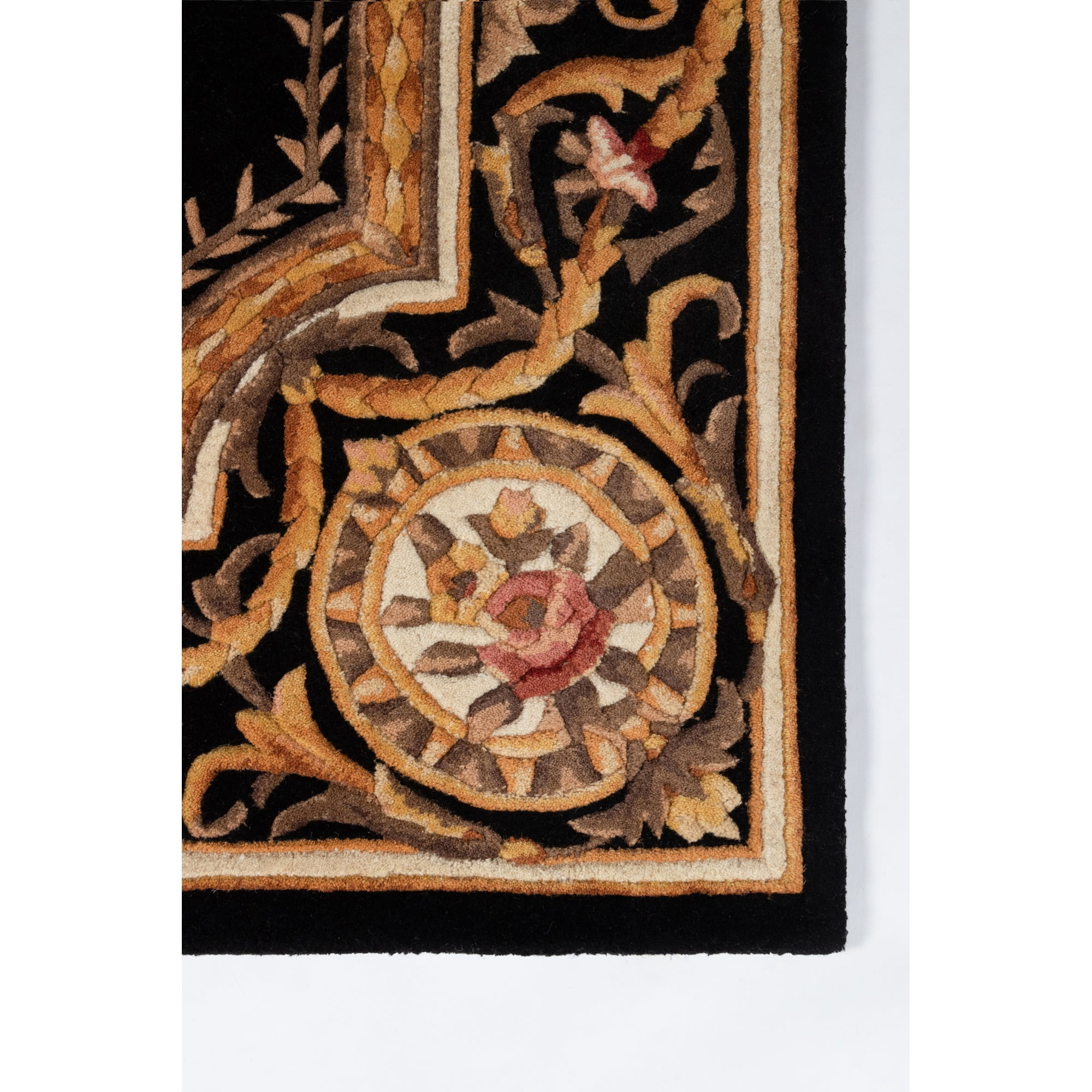 Momeni Harmony India Wool Hand Tufted Medallion Black Area Rug 8' X 11' (HARM2HAI12BLK80B0)