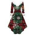 thumbnail image 4 of Dresses for Women Christmas Print V Neck Fringed Long Sleeved Fashion Casual Dress, 4 of 5