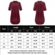 thumbnail image 2 of Camisa Mini vestido elegante para mujer, traje de vacaciones de lino y algodón de media manga (rojo vino XXL) Kuymtek Vino rojo T XXL para Mujer, 2 of 7