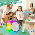 thumbnail image 2 of FanFun Mini Karaoke Machine for Adults Kids, Portable Karaoke Speaker with 2 Wireless Mics & Colorful LED Lights for Outdoor/ Home Party, 2 of 8