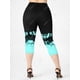 thumbnail image 3 of Leggings Capri de Cintura Alta con Estampado de Flores Rosegal Leggings de talla grande, 3 of 5