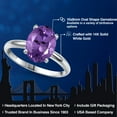 thumbnail image 2 of Gem Stone King 14K White Gold Purple Amethyst Engagement Ring for Women | 2.30 Cttw | Oval 10X8MM | Gemstone February Birthstone | Size 5, 2 of 6