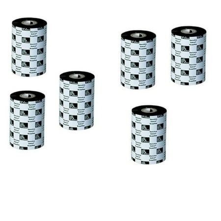 5319 Wax Ribbon - Zebra 5319 Label Wax Ribbon 2.5x1189 Feet 64MMx362M Black 6-Pack 800010002 800010-002