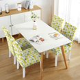 thumbnail image 3 of Dining Room Chair Covers Set of 4 with Lemons Floral Pattern Bright Yellow Washable Stretch Slipcovers Removable Protector for Kitchen Home Party, 3 of 7