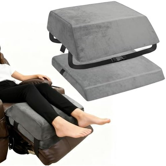 Adjustable Recliner Leg Rest Cushion Wedge Foam Foot Pillow for Recliner Multipurpose Leg Elevating Pillow with Elastic Strap for Back Lumbar Support and Bed Sofa Couch$$Bedding