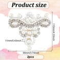 thumbnail image 2 of 2Pcs Handicrafted Crown Rhinestone Appliques 3.7x3.9x0.4inch Imitation Pearl Rhinestone Beading Appliques Antique White Sew On Patch Ornamnet Accessories for Shoe Bag Clothes White, 2 of 6