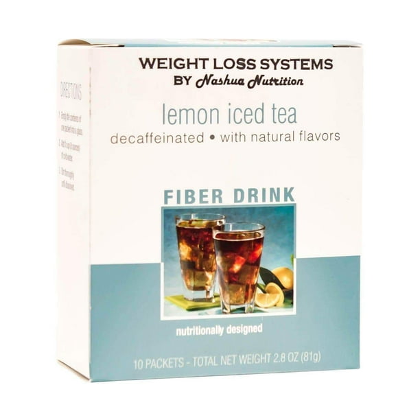 Weight Loss Systems Fiber Drink Lemon Iced Tea Low Calorie High