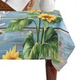 thumbnail image 4 of Spring Sunflower Table Cloth Waterproof Tablecloths, Bee Wooden Grain Country Rustic Tablecloth Dining Table Cover for Kitchen Party Tabletop Outdoor, Rectangle Tablecloth 52x70 Inch, 4 of 9