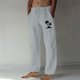 thumbnail image 1 of Puntoco Pantalones casuales largos para hombre, pantalones casuales con estampado de moda para hombre, cintura elástica con bolsillos, pantalones deportivos, 1 of 4