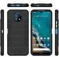 thumbnail image 3 of TJS Phone Case for Nokia G50 5G 6.82", with Tempered Glass Screen Protector Dual Layer Shockproof Brushed Armor Magnetic Metallic Phone Case Cover (Black), 3 of 6