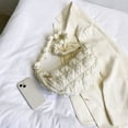 thumbnail image 2 of Bolso bandolera para mujer Bolso plisado Cloud Messenger Bolso acolchado acolchado (Blanco), 2 of 8