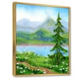 thumbnail image 3 of Designart 'Landscape River Spruce Near The Trail On A Hill' Traditional Framed Canvas Wall Art Print, 3 of 5