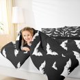 thumbnail image 4 of Homewish Happy Retro Halloween Bat Full Size Comforter Sets,White Silhouette Pattern Bedding Comforter Set,Black White,Black Reversible,3-Piece,1 Comforter and 2 Pillowcases, 4 of 7
