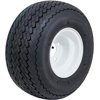 8 inch Topspin Sawtooth Tire & Steel Wheel Standard Golf Cart Assembly (White) - Sold as One Unit