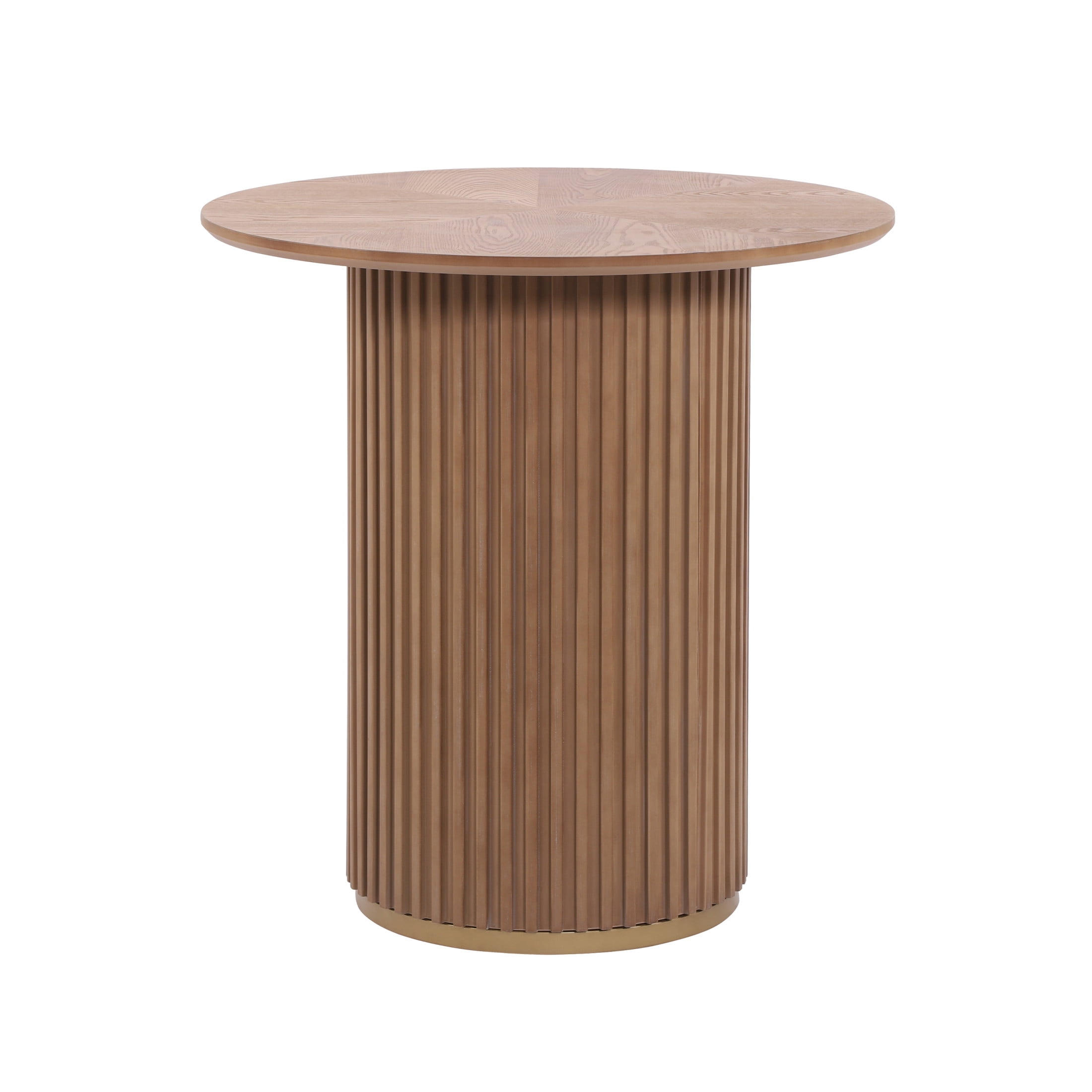 Christopher Knight Home 36.6"H Modern Round Counter Height Dining Table, Iron Fluted Base, Light Ash